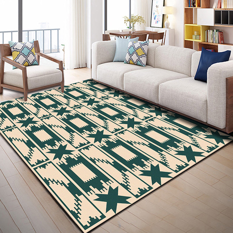 Multi Color Geometric Graphic Rug Polypropylene Novelty Rug Machine Washable Anti-Slip Stain Resistant Rug for Great Room Dark Green Clearhalo 'Area Rug' 'Rug' 2183540