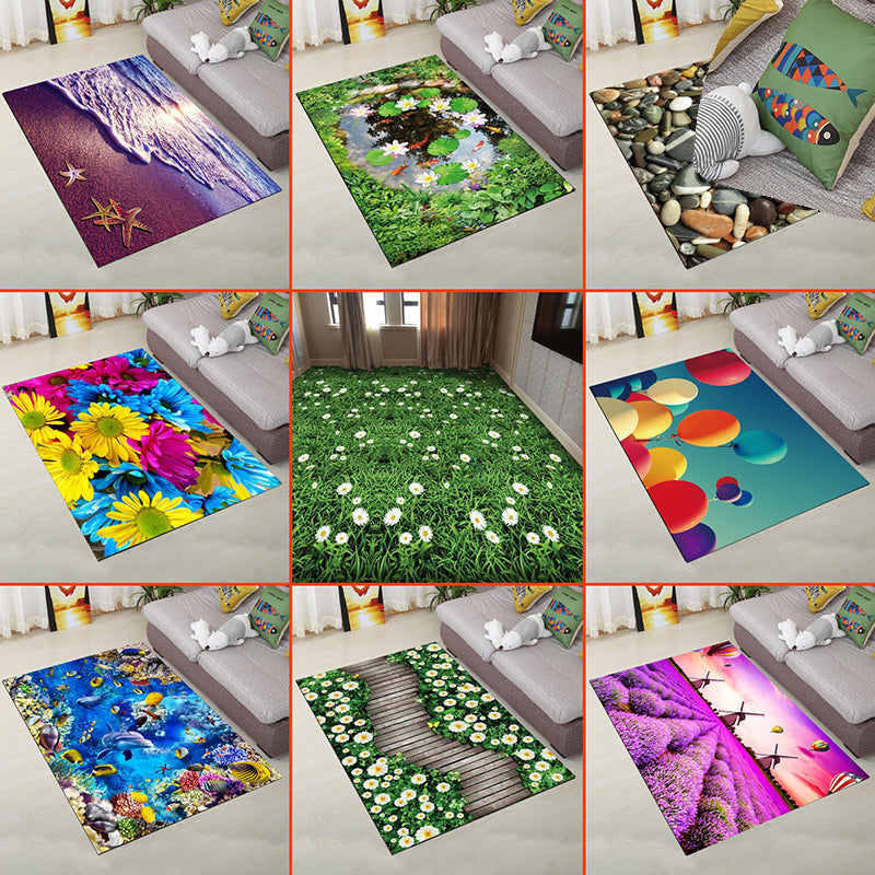 Personality Scandinavian Rug Multi Colored 3D Print Scenery Rug Washable Anti-Slip Stain Resistant Carpet for Home Clearhalo 'Area Rug' 'Rug' 2183548