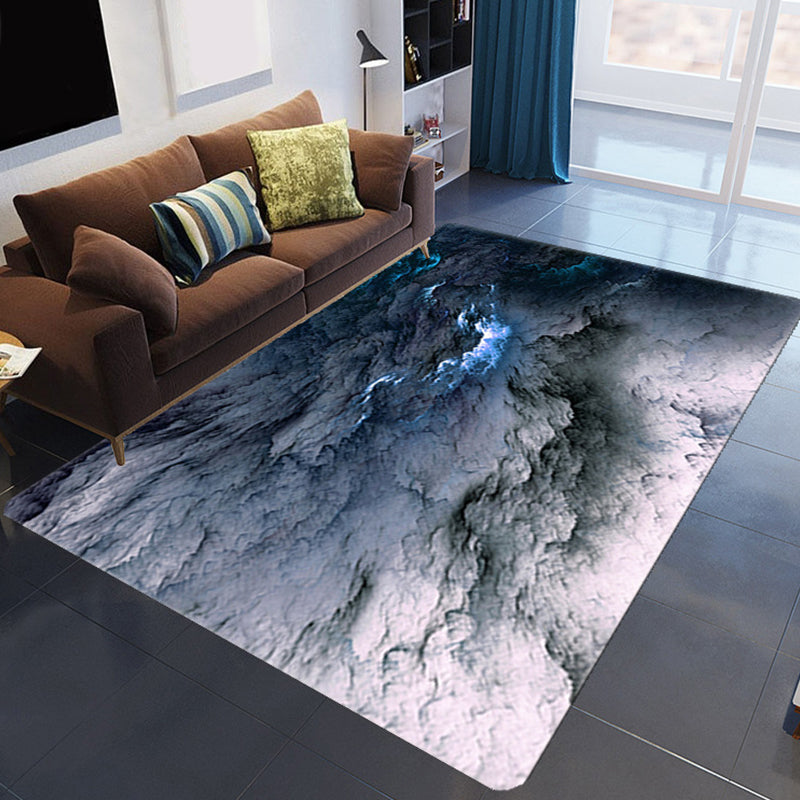 Magnificent 3D Evening Clouds Rug Multi Color Modern Rug Synthetics Washable Stain Resistant Non-Slip Backing Rug for Living Room Gray-Blue Clearhalo 'Area Rug' 'Rug' 2183628