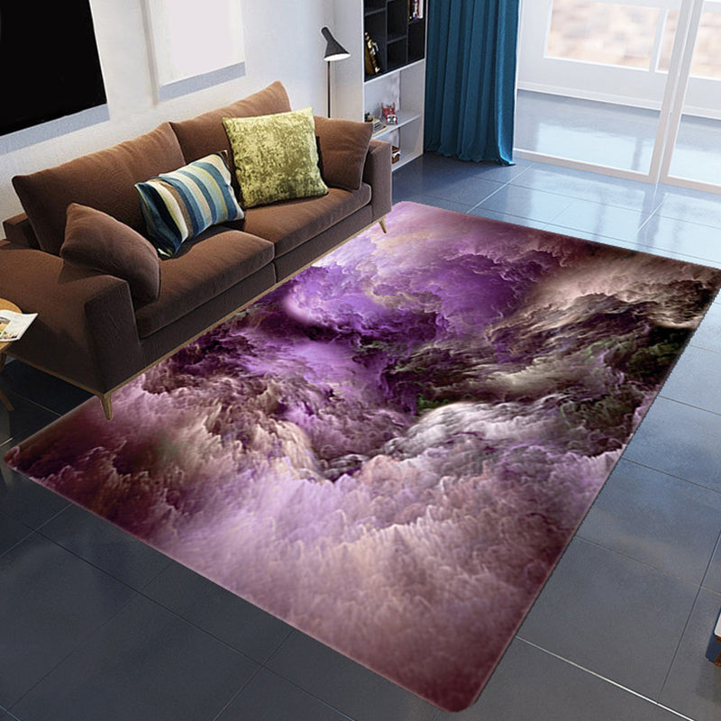 Magnificent 3D Evening Clouds Rug Multi Color Modern Rug Synthetics Washable Stain Resistant Non-Slip Backing Rug for Living Room Gray-Purple Clearhalo 'Area Rug' 'Rug' 2183634