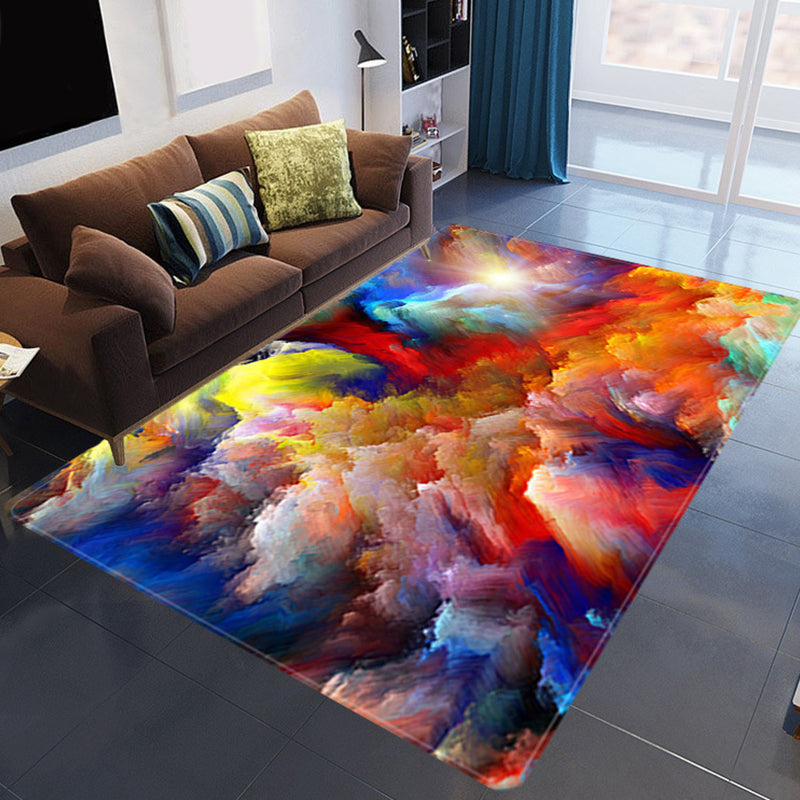 Magnificent 3D Evening Clouds Rug Multi Color Modern Rug Synthetics Washable Stain Resistant Non-Slip Backing Rug for Living Room Blue-Yellow Clearhalo 'Area Rug' 'Rug' 2183636