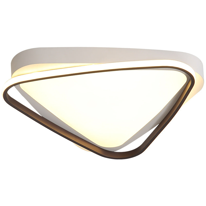 Triangle LED Ceiling Flush Mount White Acrylic Ceiling Light Fixture in Warm/White Light for Bedroom Clearhalo 'Ceiling Lights' 'Close To Ceiling Lights' 'Close to ceiling' 'Flush mount' Lighting' 218385