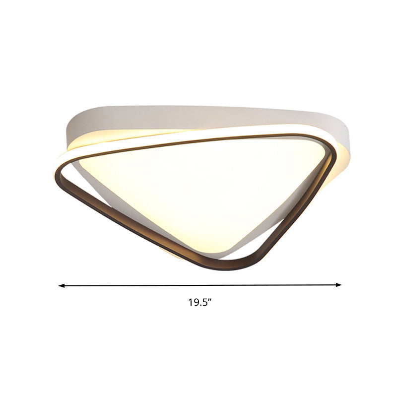Triangle LED Ceiling Flush Mount White Acrylic Ceiling Light Fixture in Warm/White Light for Bedroom Clearhalo 'Ceiling Lights' 'Close To Ceiling Lights' 'Close to ceiling' 'Flush mount' Lighting' 218386