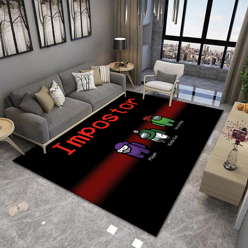 Modern Brain Deception 3D Rug Black Synthetics Area Carpet Machine Washable Stain Resistant Non-Slip Rug for Living Room Clearhalo 'Area Rug' 'Rug' 2183867