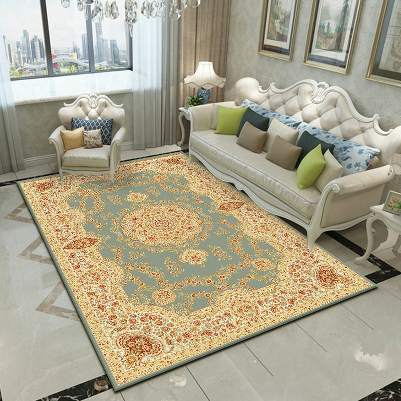 Fancy Victoria Rug Multi Colored Floral Rug Anti-Slip Washable Pet Friendly Rug for Living Room Green-Red Clearhalo 'Area Rug' 'Rugs' 'Shabby Chic' Rug' 2184227