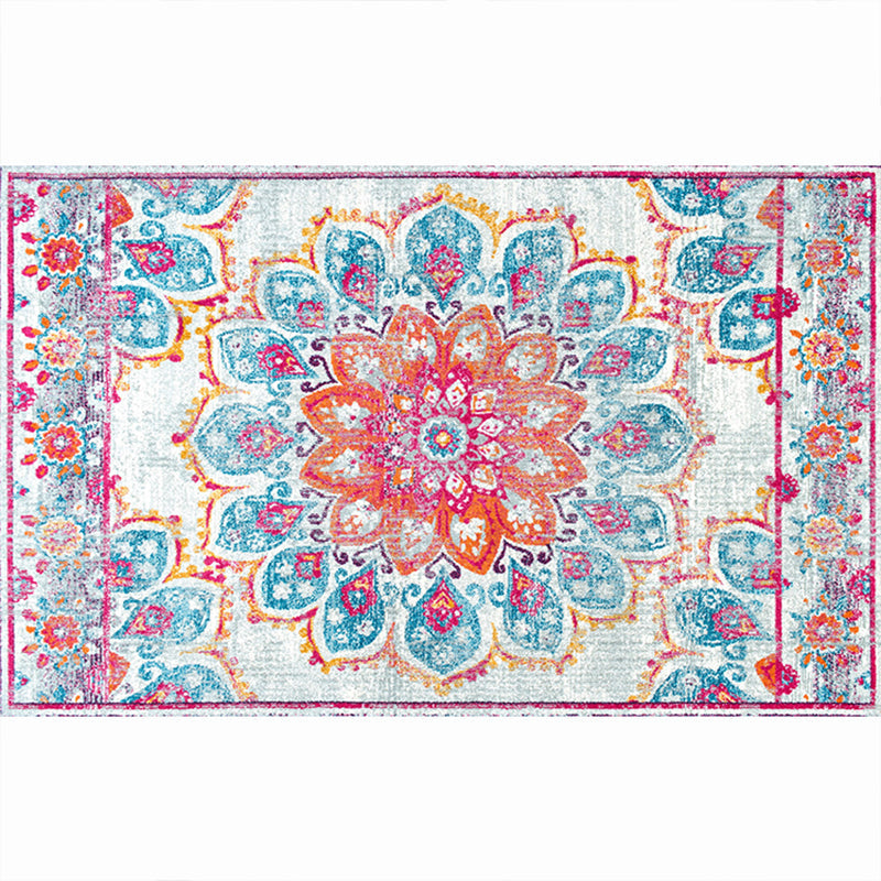 Moroccan Living Room Rug Multi-Colored Printed Carpet Cotton Anti-Slip Machine Washable Pet Friendly Rug Pink Clearhalo 'Area Rug' 'Rugs' 'Shabby Chic' Rug' 2184382