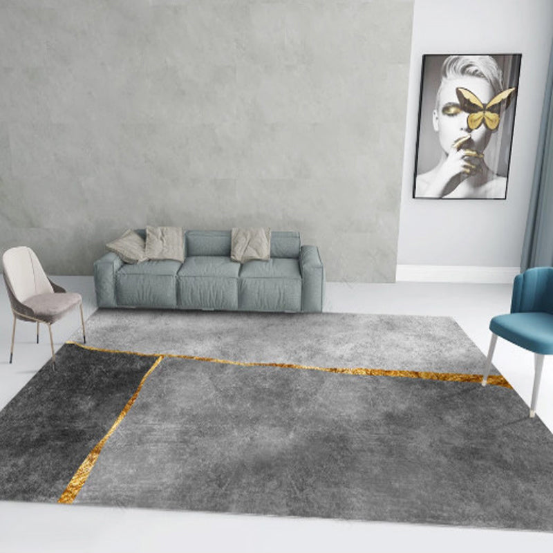 Stylish Multi Colored Minimalist Rug Synthetics Colorblock Print Carpet Pet Friendly Washable Anti-Slip Rug for Sitting Room Smoke Gray Clearhalo 'Area Rug' 'Modern' 'Rugs' Rug' 2184559