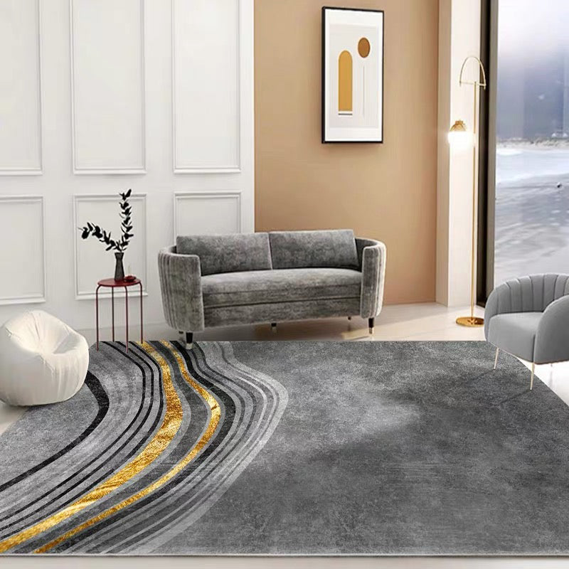 Stylish Multi Colored Minimalist Rug Synthetics Colorblock Print Carpet Pet Friendly Washable Anti-Slip Rug for Sitting Room Dark Gray Clearhalo 'Area Rug' 'Modern' 'Rugs' Rug' 2184561