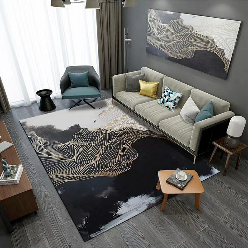 Classy Flowing Watercolor Rug Multi Color Asian Style Rug Polyester Anti-Slip Backing Washable Pet Friendly Rug for Decoration Clearhalo 'Area Rug' 'Rug' 2184671