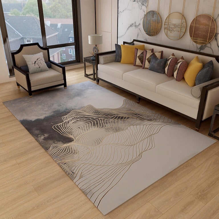 Asian Abstract Flowing Print Rug Multicolor Synthetics Rug Pet Friendly Washable Non-Slip Carpet for Living Room Clearhalo 'Area Rug' 'Rug' 2184695