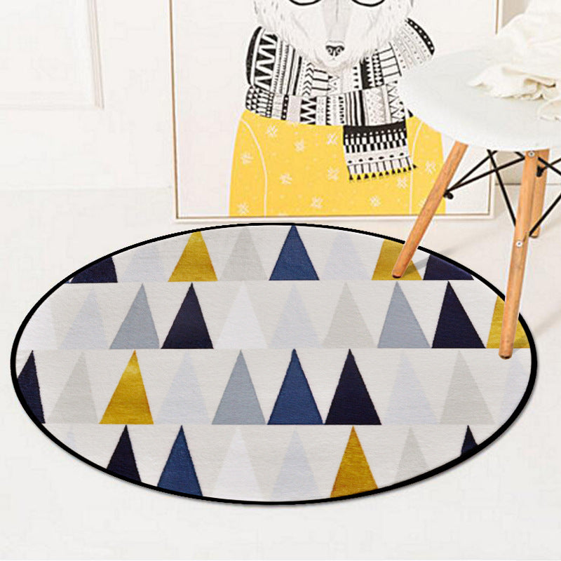 Nordic Living Room Area Rug Multicolor Geometric Shapes Print Carpet Synthetics Anti-Slip Pet Friendly Machine Washable Rug Khaki Clearhalo 'Area Rug' 'Modern' 'Rugs' Rug' 2185777