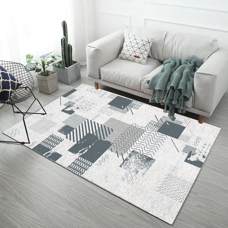 Minimalistic Modern Indoor Rug Multicolor Geometric Rug Non-Slip Stain Resistant Machine Washable Rug for Home Decoration White Clearhalo 'Area Rug' 'Modern' 'Rugs' Rug' 2185850