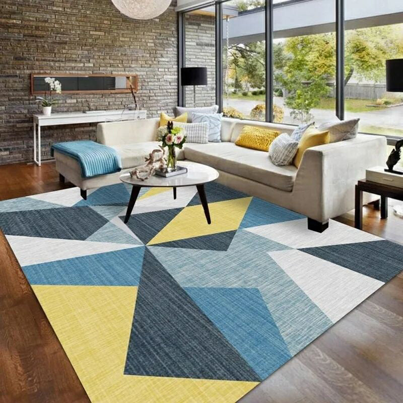 Fashion Multi Color Geometric Rug Synthetics Nordic Area Carpet Pet Friendly Non-Slip Backing Machine Washable Rug for Lounge Yellow Clearhalo 'Area Rug' 'Modern' 'Rugs' Rug' 2186179