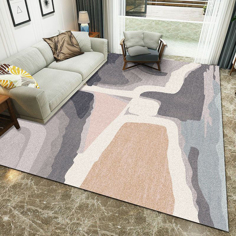 Minimalist 3D Printing Geometry Rug Multi-Colored Polypropylene Rug Machine Washable Non-Slip Stain Resistant Area Rug for Home Clearhalo 'Area Rug' 'Modern' 'Rugs' Rug' 2186215