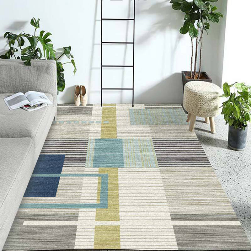 On-Trend Multicolor Minimalist Rug Synthetics Colorblock Geometric Rug Stain Resistant Washable Anti-Slip Rug for Decoration Clearhalo 'Area Rug' 'Modern' 'Rugs' Rug' 2186262