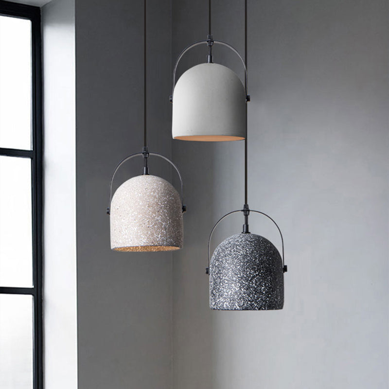 Simplicity Bell Shade Suspension Light Cement 1��Head Restaurant Pendant Light Fixture Clearhalo 'Ceiling Lights' 'Modern Pendants' 'Modern' 'Pendant Lights' 'Pendants' Lighting' 2186593