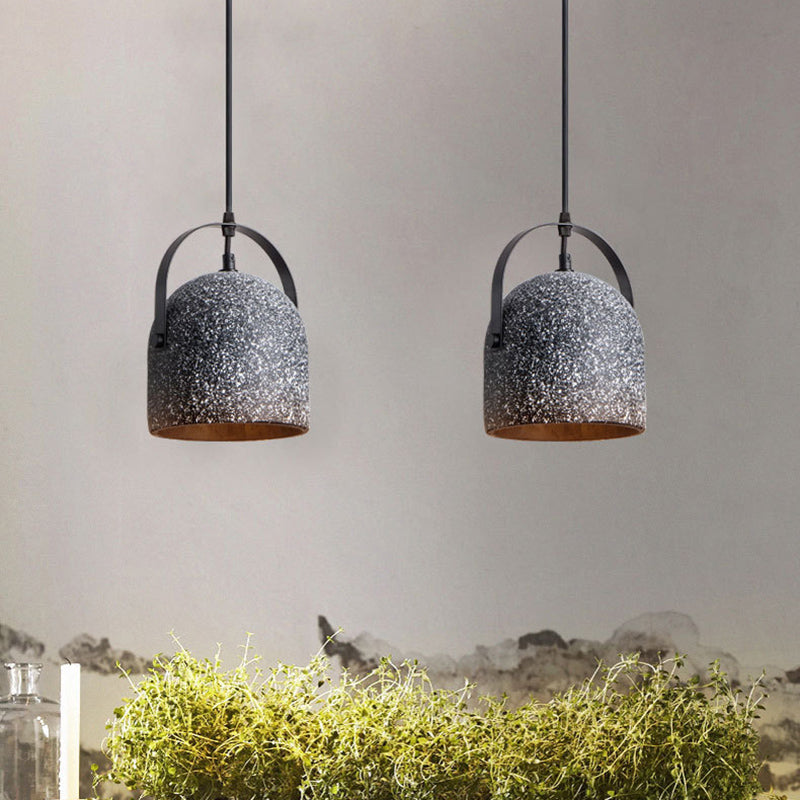 Simplicity Bell Shade Suspension Light Cement 1��Head Restaurant Pendant Light Fixture Black Clearhalo 'Ceiling Lights' 'Modern Pendants' 'Modern' 'Pendant Lights' 'Pendants' Lighting' 2186597