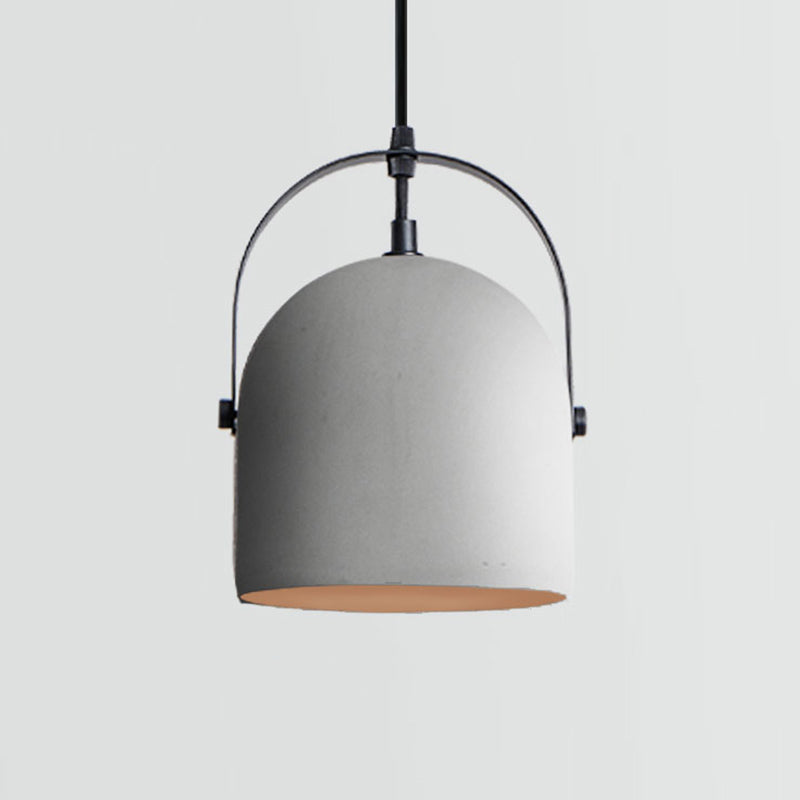 Simplicity Bell Shade Suspension Light Cement 1��Head Restaurant Pendant Light Fixture Grey Clearhalo 'Ceiling Lights' 'Modern Pendants' 'Modern' 'Pendant Lights' 'Pendants' Lighting' 2186599