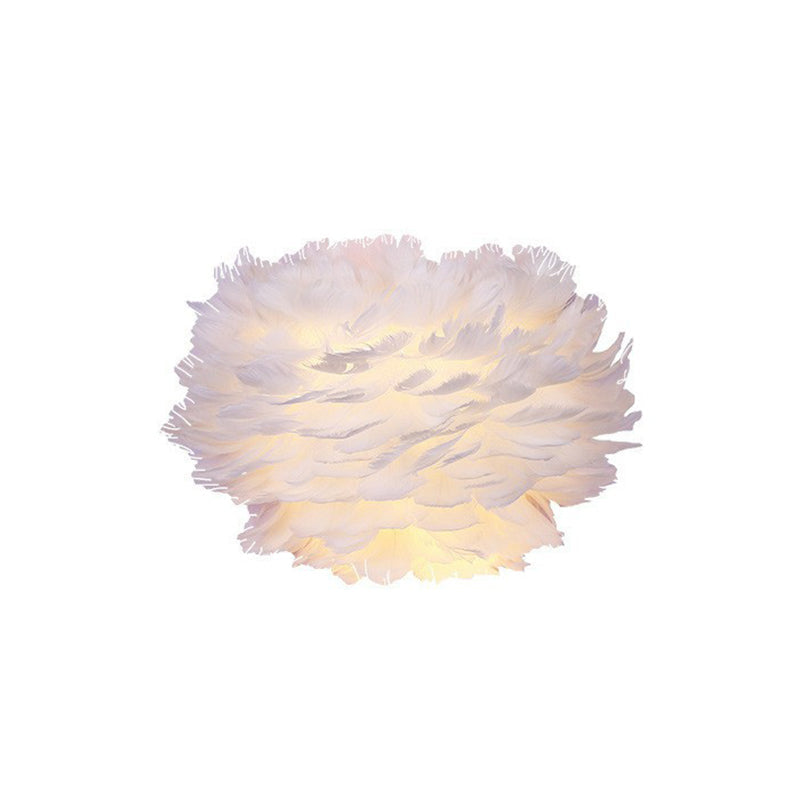 Blossoming Flower Feather Wall Lighting Nordic Style 1 Bulb White Sconce Light for Girls Bedroom Clearhalo 'Modern wall lights' 'Modern' 'Wall Lamps & Sconces' 'Wall Lights' Lighting' 2186731