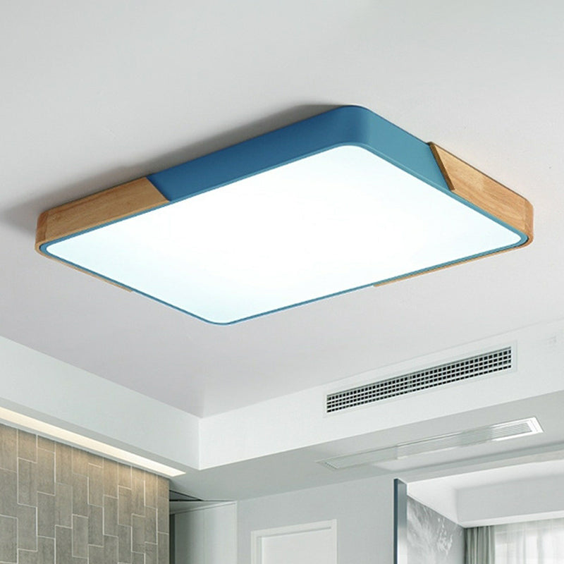 Rectangular Living Room LED Flush Mount Acrylic Minimalist Flushmount Ceiling Light Blue Clearhalo 'Ceiling Lights' 'Close To Ceiling Lights' 'Close to ceiling' 'Flush mount' Lighting' 2186820