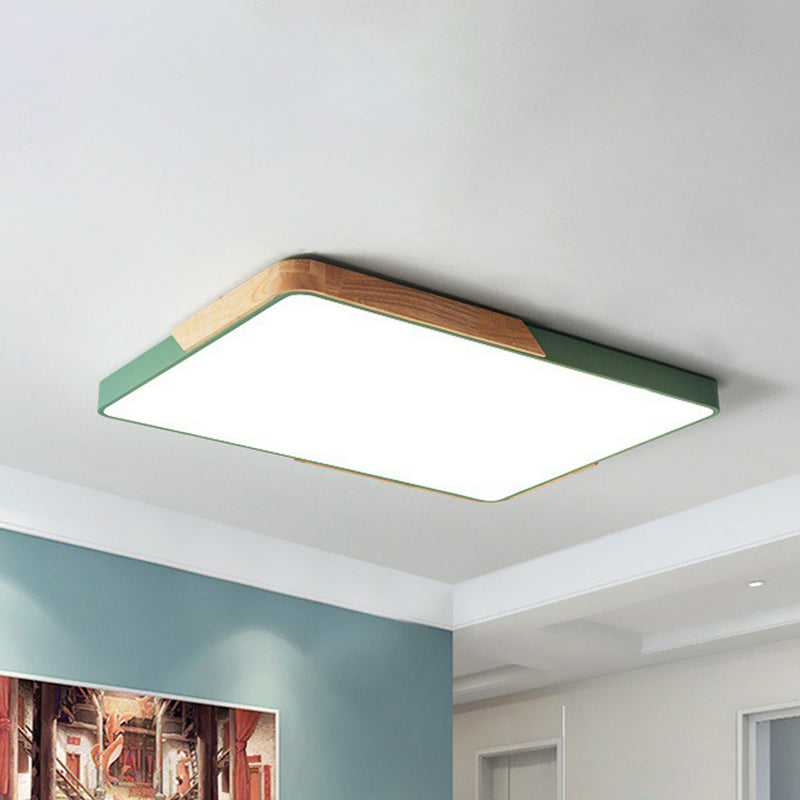 Rectangular Living Room LED Flush Mount Acrylic Minimalist Flushmount Ceiling Light Green Clearhalo 'Ceiling Lights' 'Close To Ceiling Lights' 'Close to ceiling' 'Flush mount' Lighting' 2186823