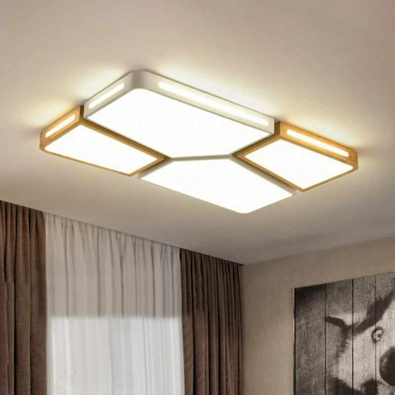 Splicing Rectangle Flush Light Macaron Acrylic Living Room LED Flush Ceiling Light Fixture Clearhalo 'Ceiling Lights' 'Close To Ceiling Lights' 'Close to ceiling' 'Flush mount' Lighting' 2186826