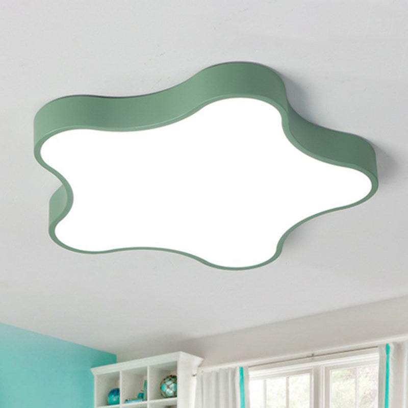 Star Shaped Bedroom LED Flush Mount Metallic Minimalist Flushmount Ceiling Lighting Green Clearhalo 'Ceiling Lights' 'Close To Ceiling Lights' 'Close to ceiling' 'Flush mount' Lighting' 2186848