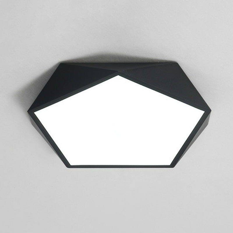 Acrylic Ultrathin Pentagon Flush Light Macaron LED Flush Ceiling Light Fixture for Kids Bedroom Black Clearhalo 'Ceiling Lights' 'Close To Ceiling Lights' 'Close to ceiling' 'Flush mount' Lighting' 2186866