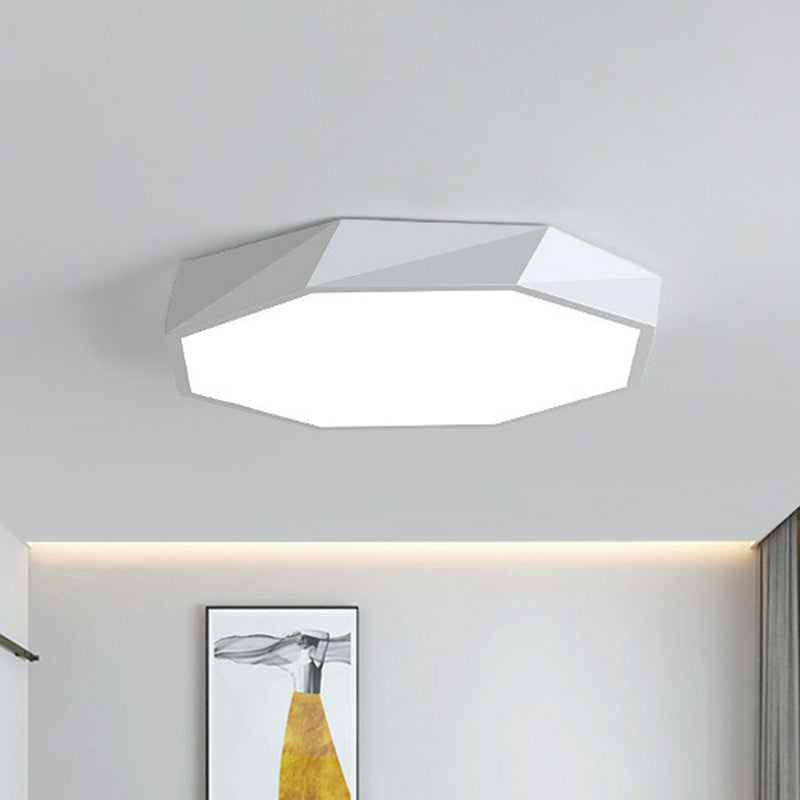 Octagonal Flush Ceiling Light Simplicity Acrylic Bedroom LED Flush Mount Lighting Fixture White Clearhalo 'Ceiling Lights' 'Close To Ceiling Lights' 'Close to ceiling' 'Flush mount' Lighting' 2186885