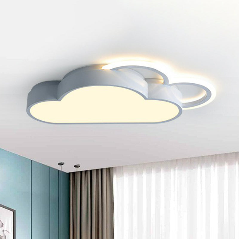 Simplistic Cloud Shaped Flush Mount Lighting Acrylic Bedroom LED Flush Mount Fixture Blue Clearhalo 'Ceiling Lights' 'Close To Ceiling Lights' 'Close to ceiling' 'Flush mount' Lighting' 2186927