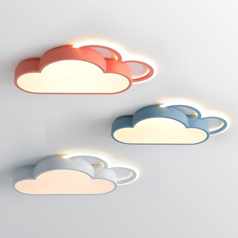 Simplistic Cloud Shaped Flush Mount Lighting Acrylic Bedroom LED Flush Mount Fixture Clearhalo 'Ceiling Lights' 'Close To Ceiling Lights' 'Close to ceiling' 'Flush mount' Lighting' 2186928