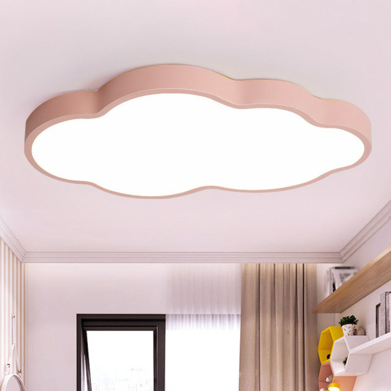 Cloud LED Flush Mount Minimalist Metallic Kindergarten Flushmount Ceiling Lighting Pink Clearhalo 'Ceiling Lights' 'Close To Ceiling Lights' 'Close to ceiling' 'Flush mount' Lighting' 2186935