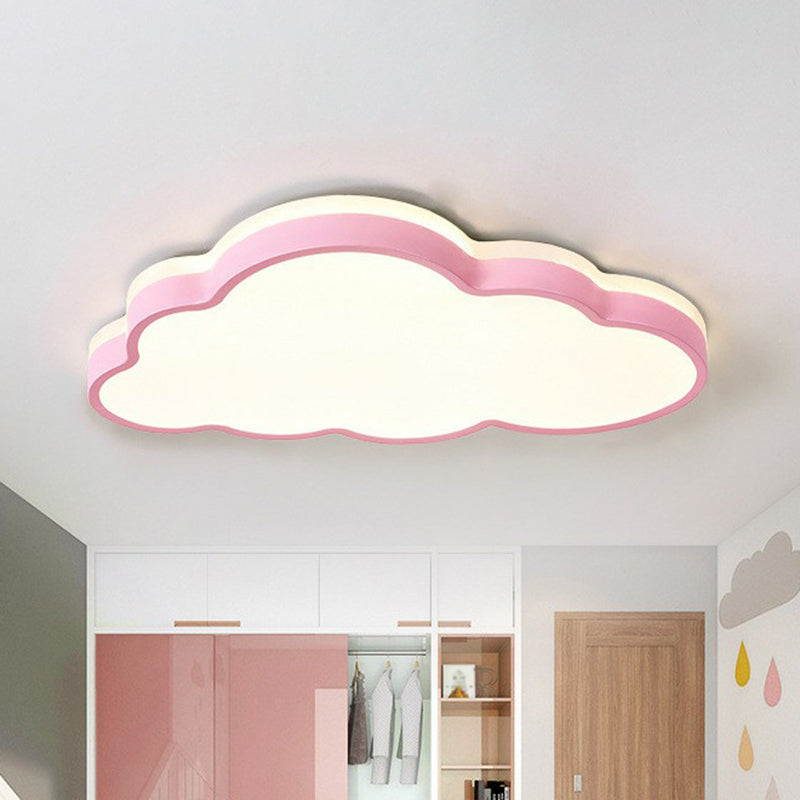 Cloud Shaped Kids Bedroom LED Flush Mount Lighting Acrylic Nordic Style Flush Mount Ceiling Light Pink Clearhalo 'Ceiling Lights' 'Close To Ceiling Lights' 'Close to ceiling' 'Flush mount' Lighting' 2186949