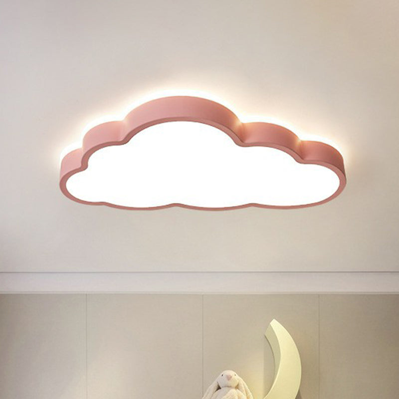 Macaron Cloud Shaped Flush Lighting Acrylic Bedroom LED Flush Ceiling Light Fixture Pink Clearhalo 'Ceiling Lights' 'Close To Ceiling Lights' 'Close to ceiling' 'Flush mount' Lighting' 2186956