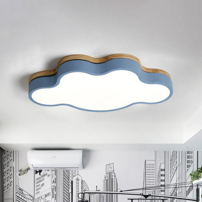 Cloud Flush Mount Lighting Simplistic Acrylic Kids Bedroom LED Flush Mount Fixture Blue Clearhalo 'Ceiling Lights' 'Close To Ceiling Lights' 'Close to ceiling' 'Flush mount' Lighting' 2186962