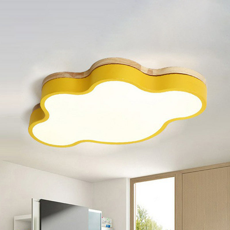 Cloud Flush Mount Lighting Simplistic Acrylic Kids Bedroom LED Flush Mount Fixture Yellow Clearhalo 'Ceiling Lights' 'Close To Ceiling Lights' 'Close to ceiling' 'Flush mount' Lighting' 2186964