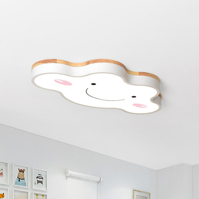 Acrylic Smiling Cloud LED Flush Mount Cartoon Flushmount Ceiling Light for Nursery White Clearhalo 'Ceiling Lights' 'Close To Ceiling Lights' 'Close to ceiling' 'Flush mount' Lighting' 2186970