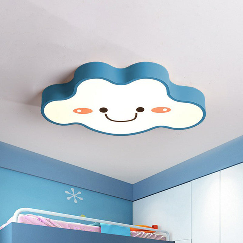 Smiling Cloud Bedroom Flush Ceiling Light Frosted Acrylic Kids LED Flush Mount Lighting Fixture Clearhalo 'Ceiling Lights' 'Close To Ceiling Lights' 'Close to ceiling' 'Flush mount' Lighting' 2186977