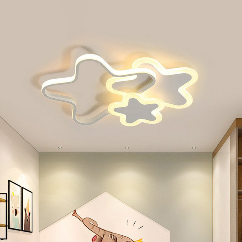 Acrylic Star LED Flush Mount Lighting Nordic Style Kids Bedroom Flush Mount Ceiling Light Clearhalo 'Ceiling Lights' 'Close To Ceiling Lights' 'Close to ceiling' 'Flush mount' Lighting' 2186993