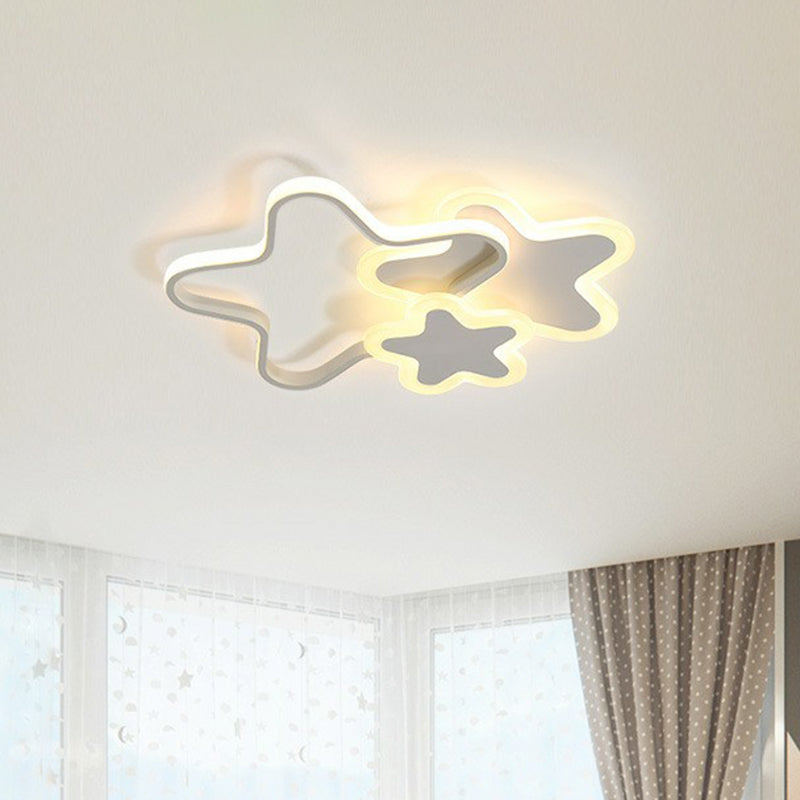 Acrylic Star LED Flush Mount Lighting Nordic Style Kids Bedroom Flush Mount Ceiling Light Clearhalo 'Ceiling Lights' 'Close To Ceiling Lights' 'Close to ceiling' 'Flush mount' Lighting' 2186994