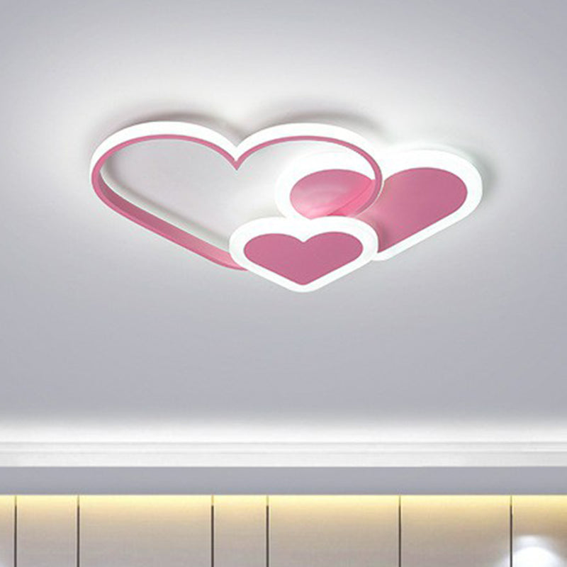 Heart Shaped Kindergarten Flush Light Acrylic Macaron LED Flush Ceiling Light Fixture Clearhalo 'Ceiling Lights' 'Close To Ceiling Lights' 'Close to ceiling' 'Flush mount' Lighting' 2186997