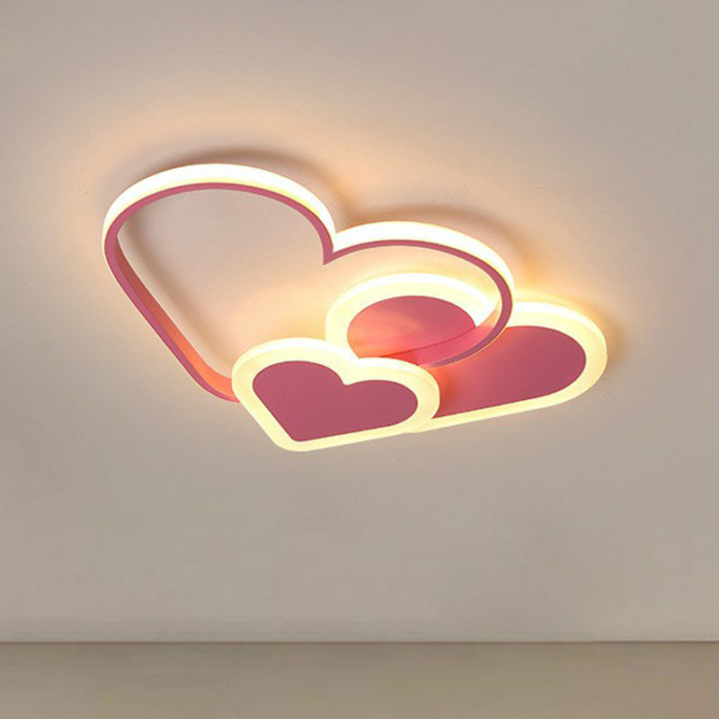 Heart Shaped Kindergarten Flush Light Acrylic Macaron LED Flush Ceiling Light Fixture Clearhalo 'Ceiling Lights' 'Close To Ceiling Lights' 'Close to ceiling' 'Flush mount' Lighting' 2186998