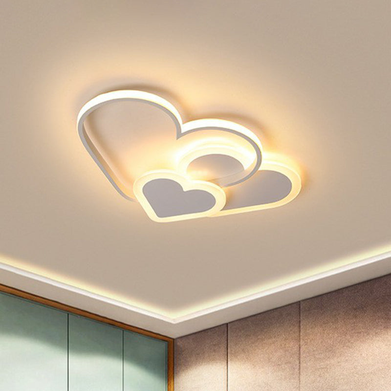 Heart Shaped Kindergarten Flush Light Acrylic Macaron LED Flush Ceiling Light Fixture White Clearhalo 'Ceiling Lights' 'Close To Ceiling Lights' 'Close to ceiling' 'Flush mount' Lighting' 2187000