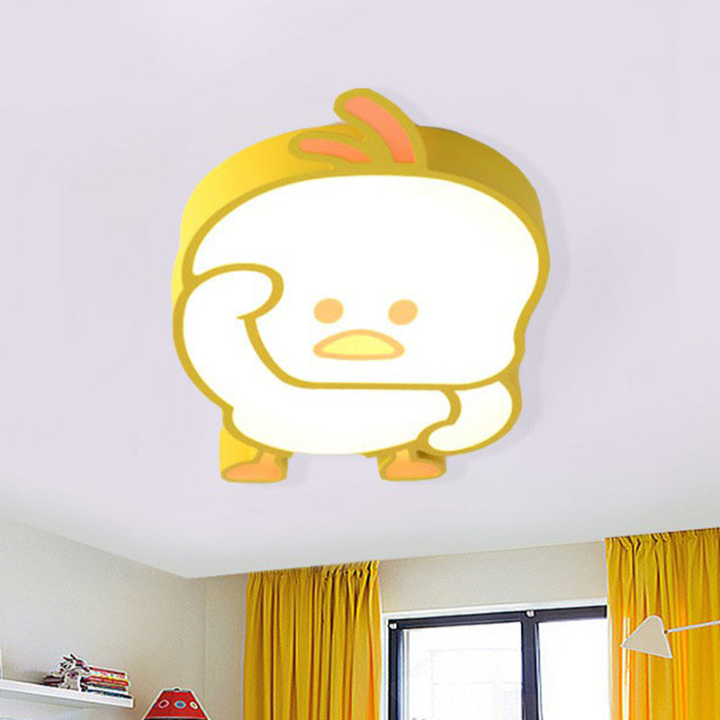 Yellow Duck LED Flush Mount Lighting Cartoon Metallic Flush Mount Ceiling Light for Nursery Clearhalo 'Ceiling Lights' 'Close To Ceiling Lights' 'Close to ceiling' 'Flush mount' Lighting' 2187023