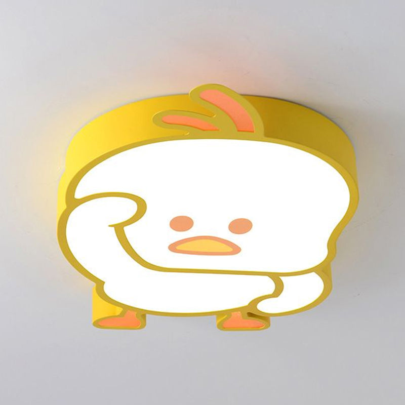 Yellow Duck LED Flush Mount Lighting Cartoon Metallic Flush Mount Ceiling Light for Nursery Clearhalo 'Ceiling Lights' 'Close To Ceiling Lights' 'Close to ceiling' 'Flush mount' Lighting' 2187024