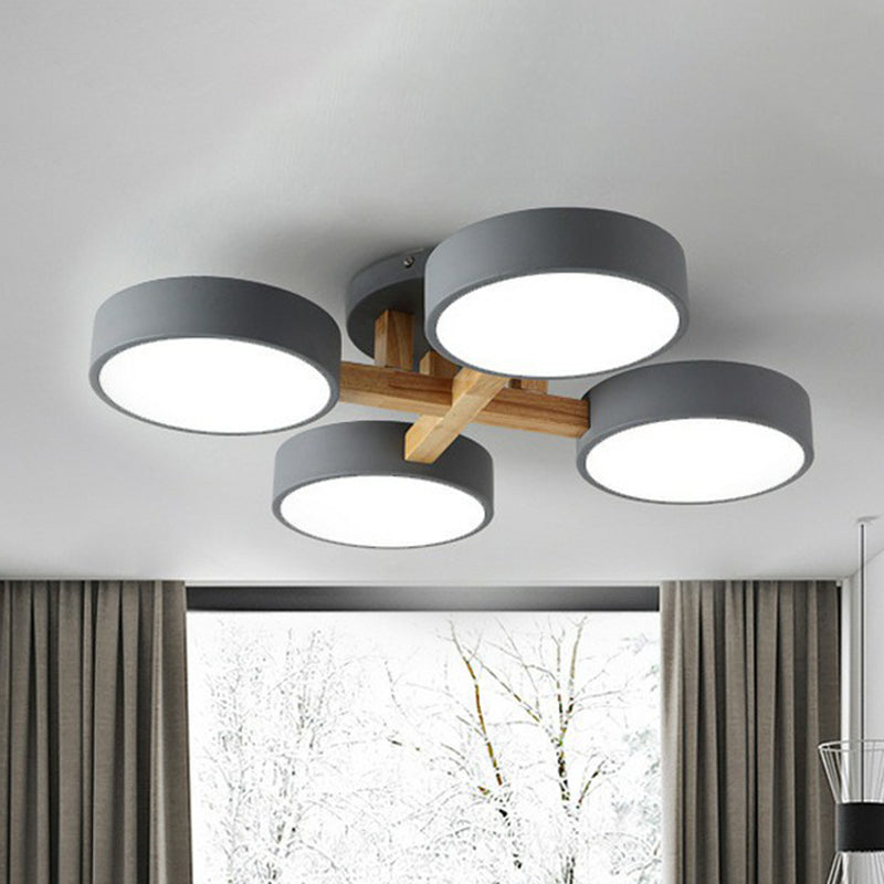 Acrylic Circular Shade Flush Mount Light Nordic Style Semi Flush Ceiling Light for Living Room Clearhalo 'Ceiling Lights' 'Close To Ceiling Lights' 'Close to ceiling' 'Semi-flushmount' Lighting' 2187060