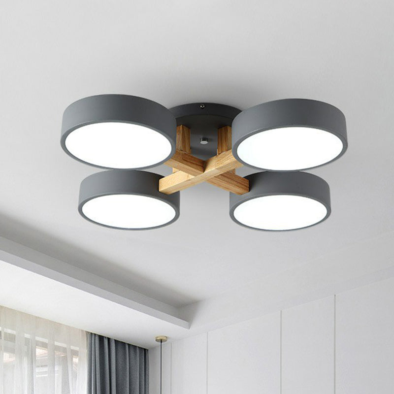 Acrylic Circular Shade Flush Mount Light Nordic Style Semi Flush Ceiling Light for Living Room Clearhalo 'Ceiling Lights' 'Close To Ceiling Lights' 'Close to ceiling' 'Semi-flushmount' Lighting' 2187061