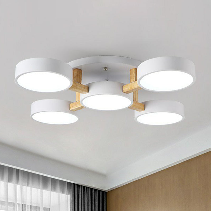 Acrylic Circular Shade Flush Mount Light Nordic Style Semi Flush Ceiling Light for Living Room Clearhalo 'Ceiling Lights' 'Close To Ceiling Lights' 'Close to ceiling' 'Semi-flushmount' Lighting' 2187064