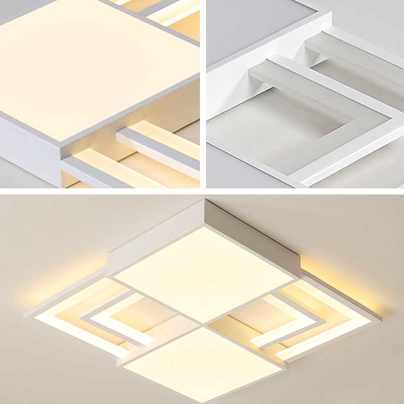 White Square Acrylic Ceiling Flush Mount 16.5