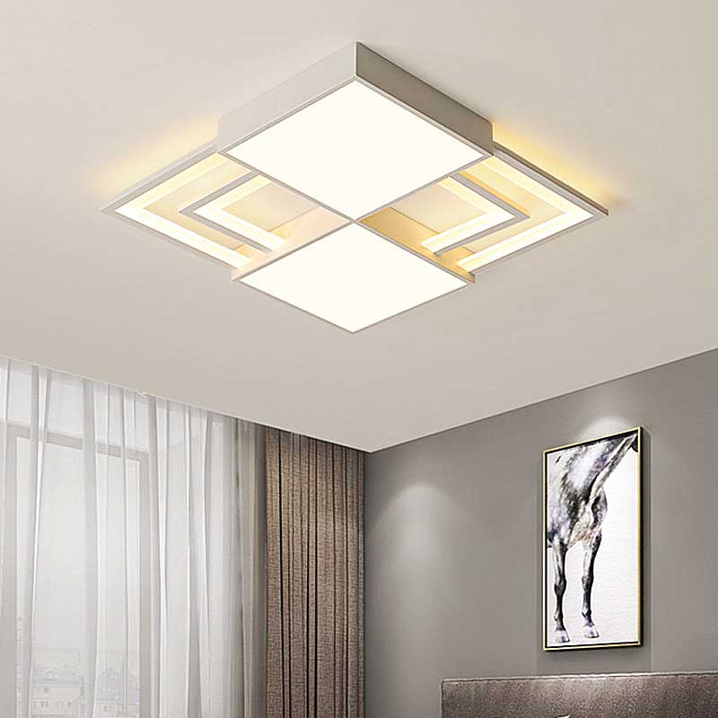 White Square Acrylic Ceiling Flush Mount 16.5